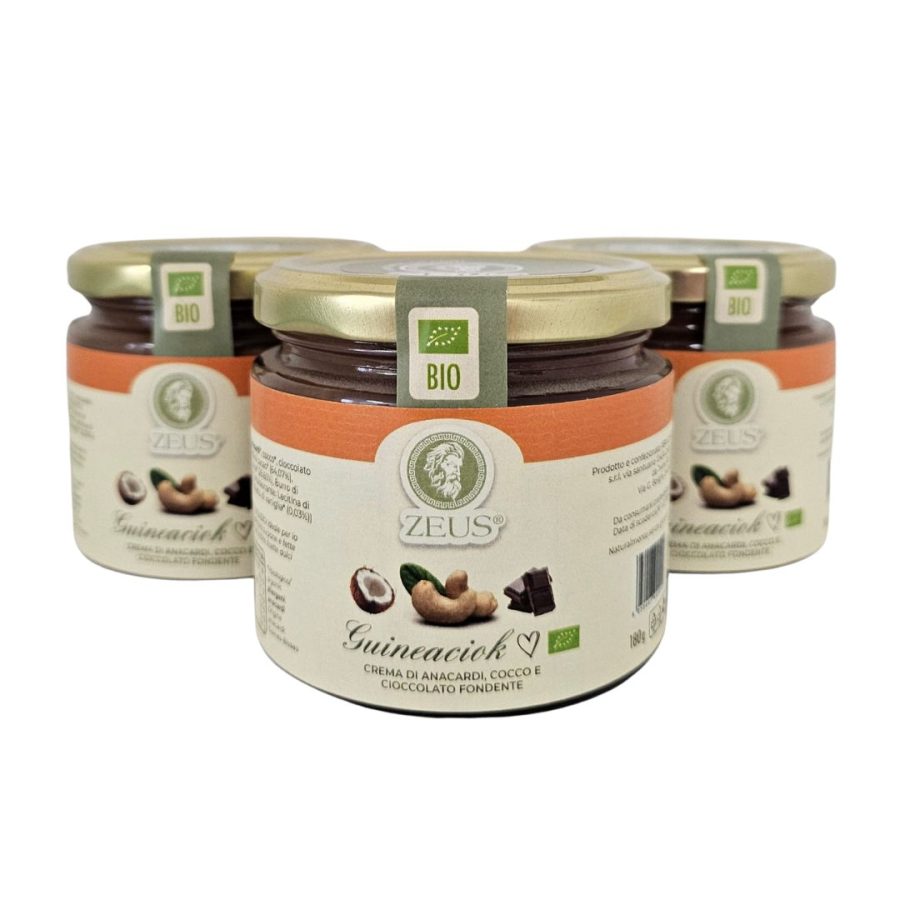Guineaciok: Crema di Anacardi, Cocco e Cioccolato Fondente x 3